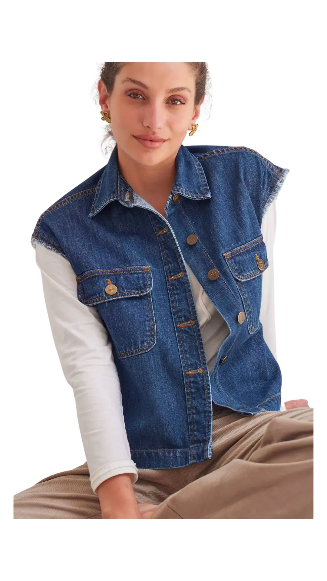 086 Denim Roseta Vest