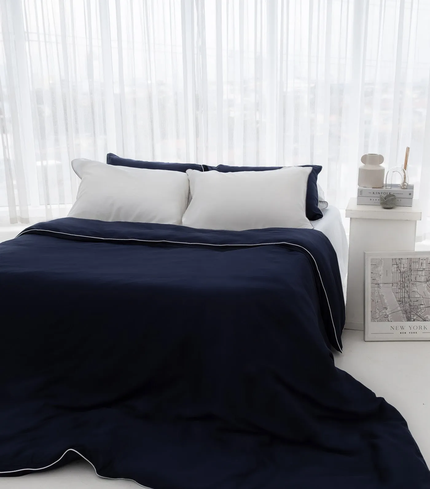 100% Organic Bamboo Lyocell Duvet Cover Navy