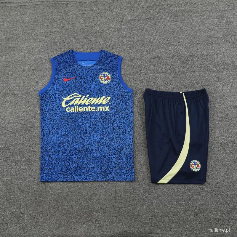 24/25 Club America Blue Vest Jeresy+Shorts