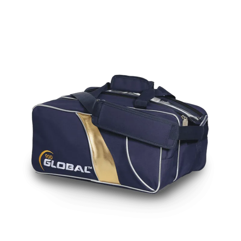 900 Global 2 Ball Travel Blue Gold Bowling Bag