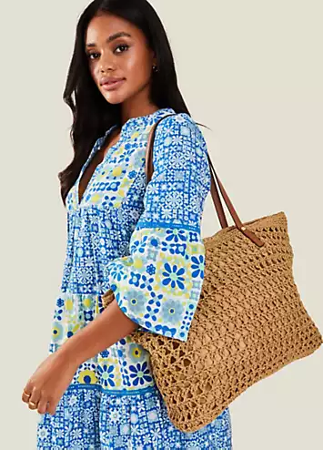 Accessorize Raffia Shoulder Bag | Grattan