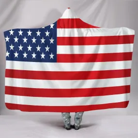 American Flag Blanket Hooded