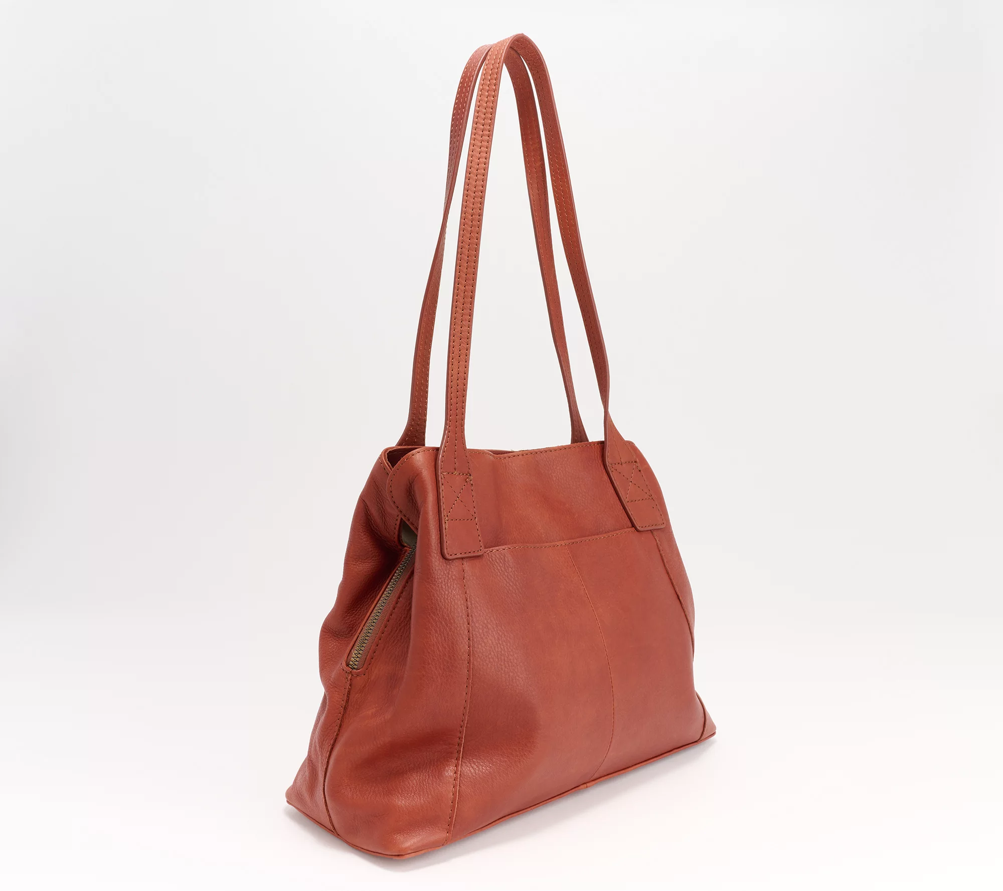 American Leather Co. Ada Triple Entry Leather Tote