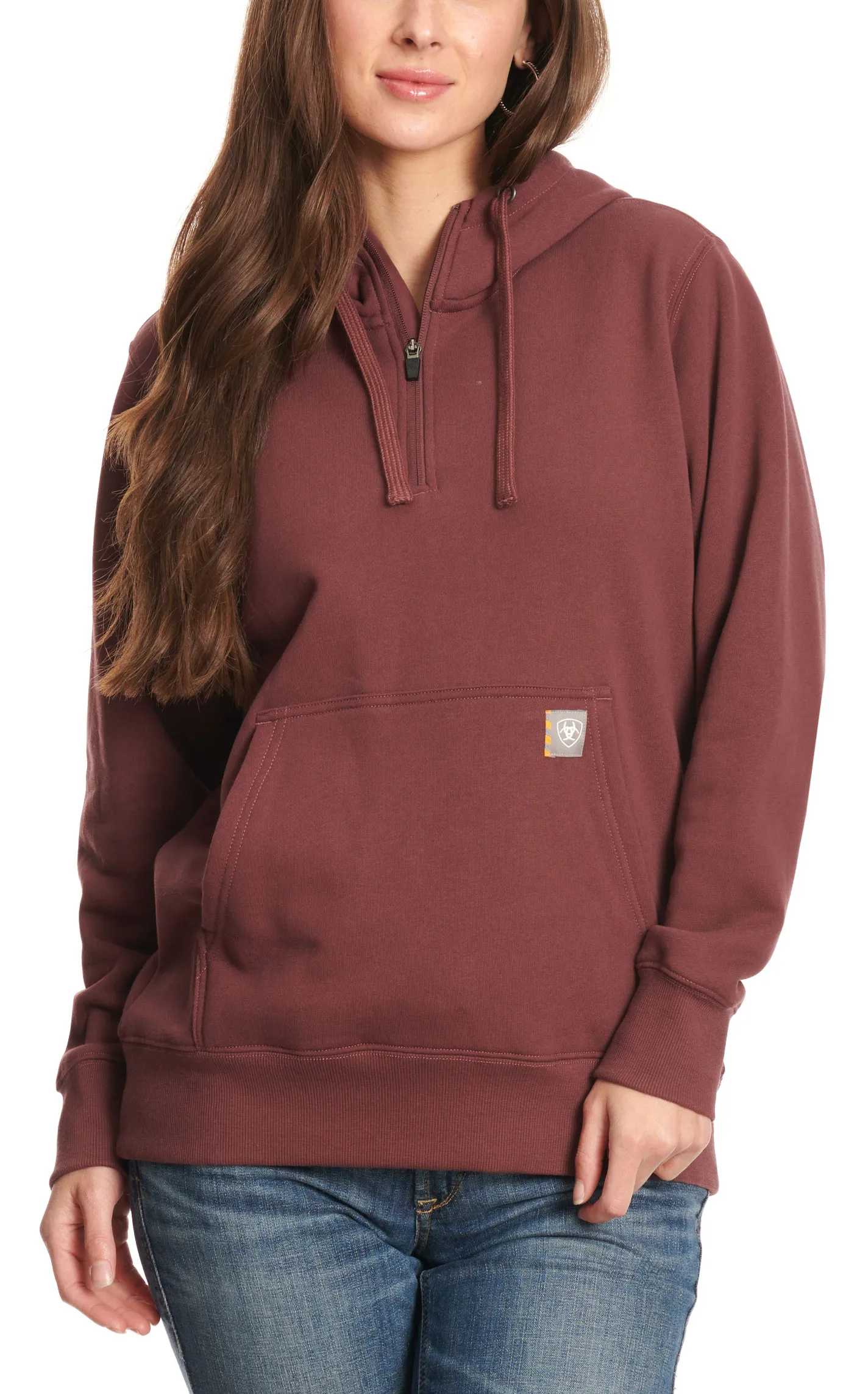 Ariat Women's Rebar Burgundy Skill Set 1/3 Zip Work Hoodie