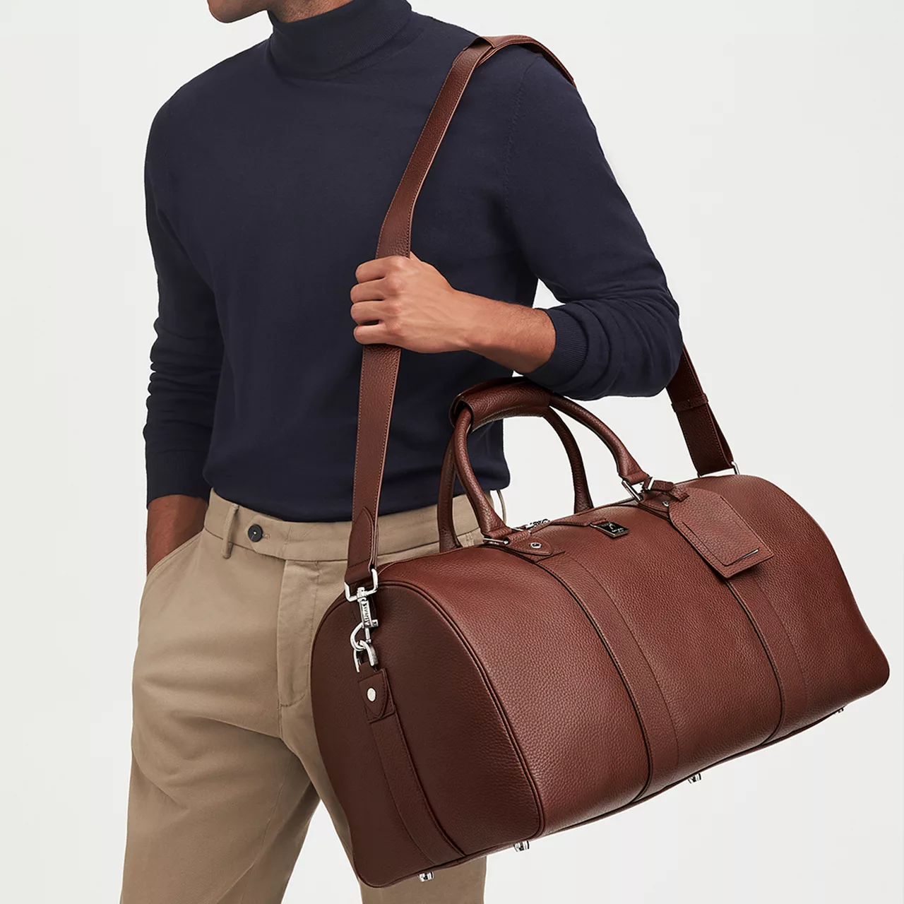 ASPINAL OF LONDON ONLINE EXCLUSIVE Boston Duffle Travel Bag - Tobacco