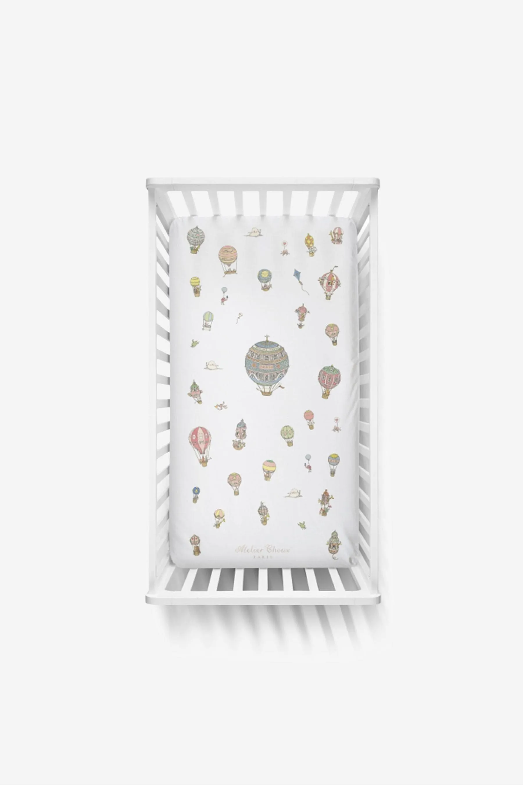 Atelier Choux - Baby Hot Air Balloons Fitted Sheet | Childsplay Clothing