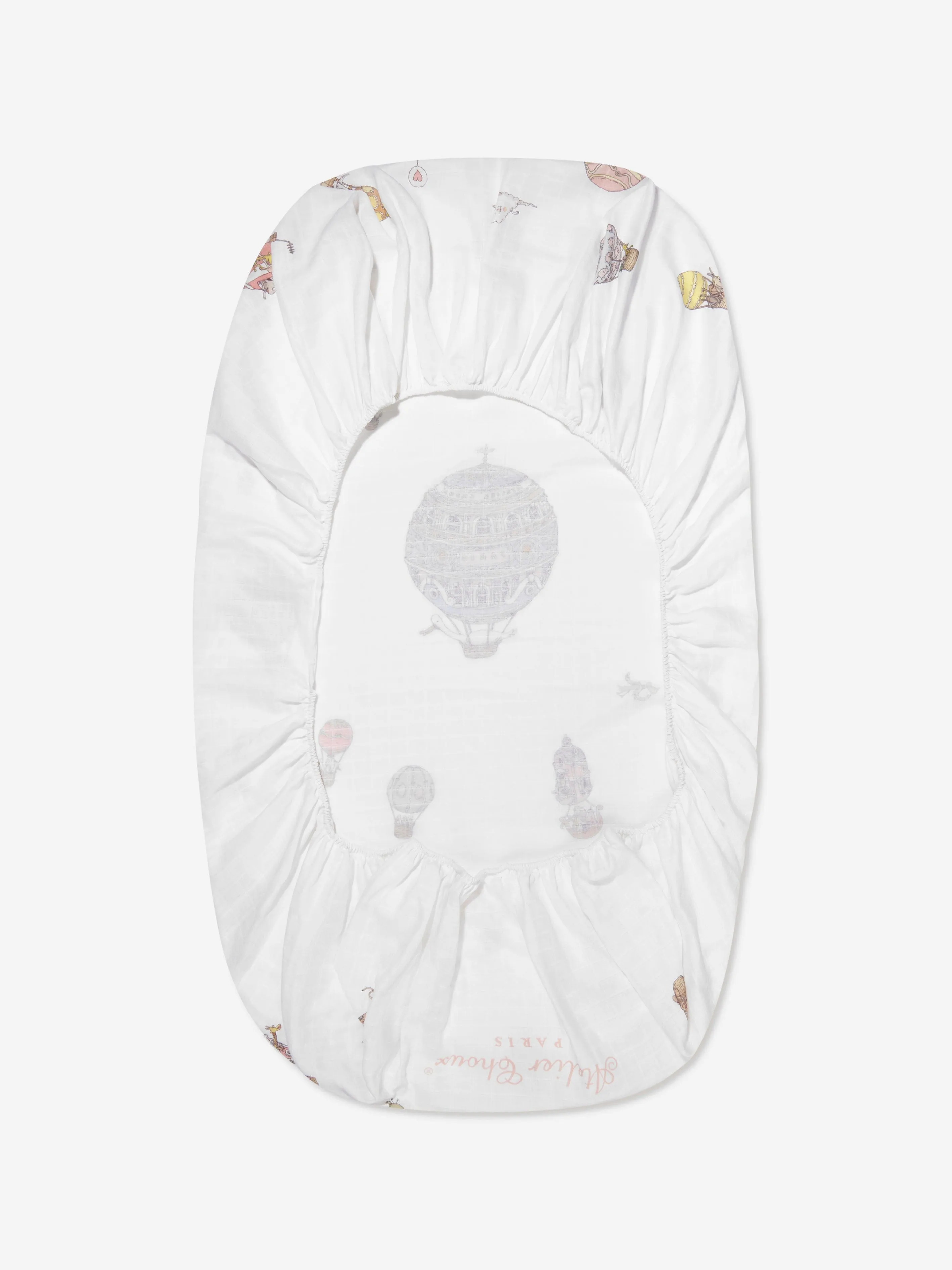 Atelier Choux Baby Hot Air Balloons Fitted Sheet in White