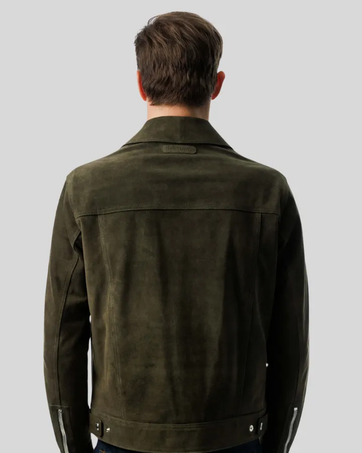 Atlas Olive Green Leather Jacket