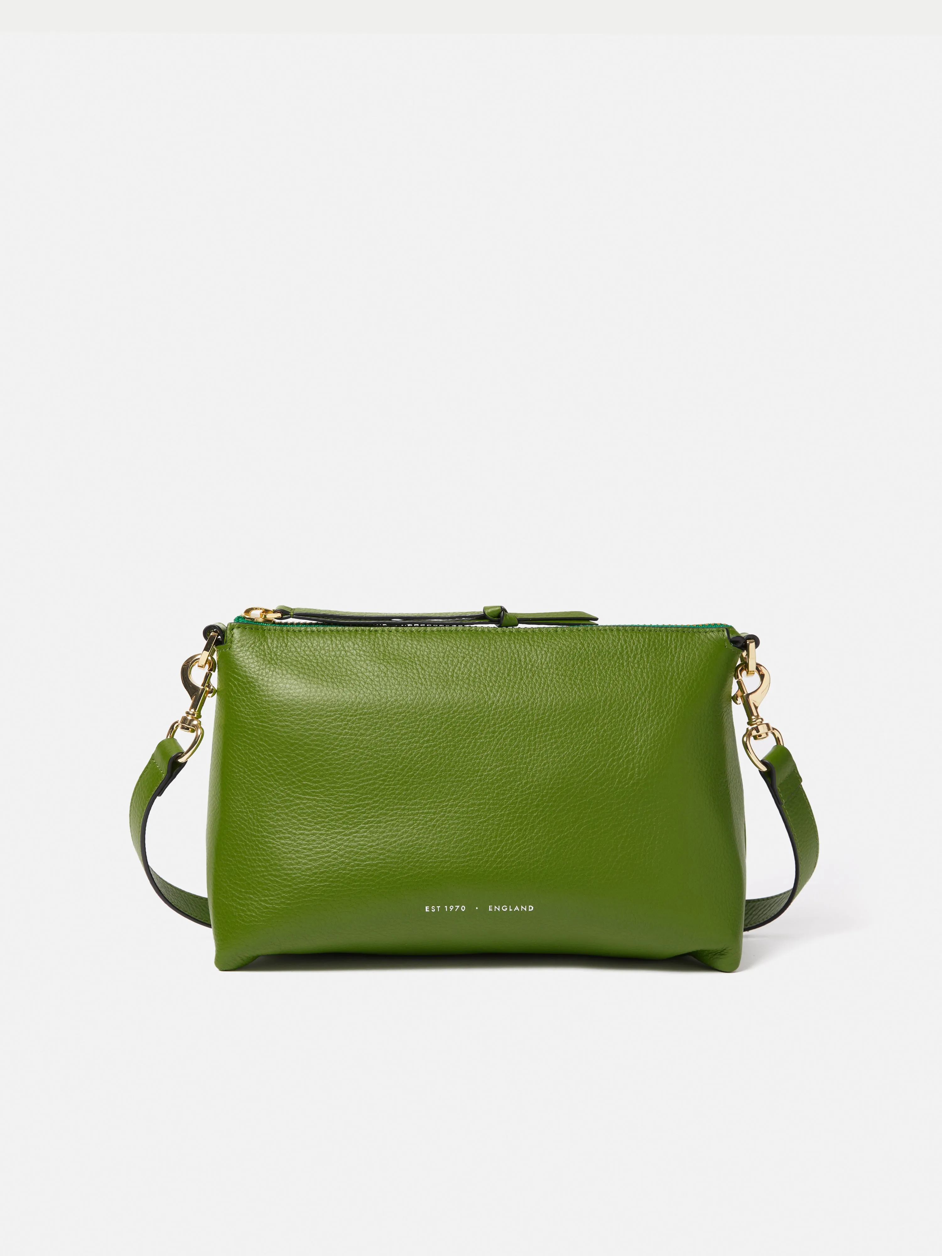 Ava Pebble Leather Crossbody | Green