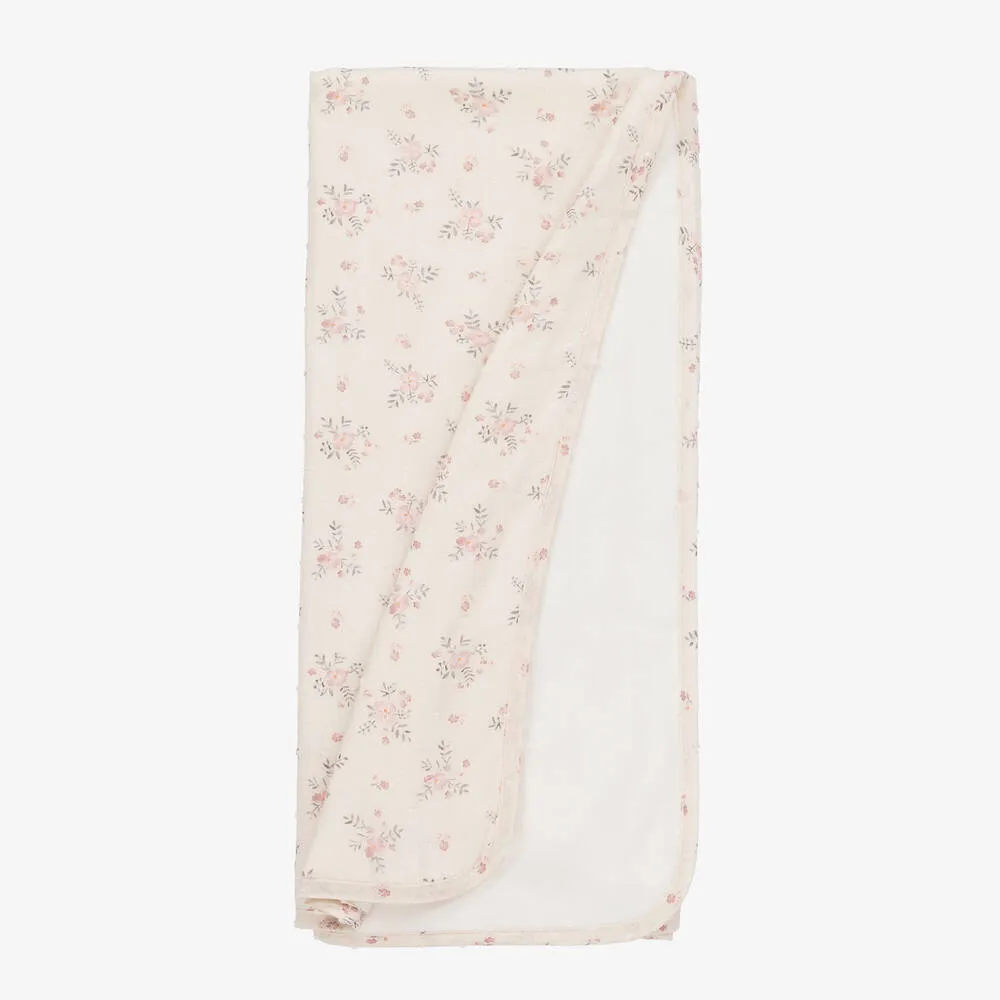 Baby Girls Beige Floral Blanket (97cm)