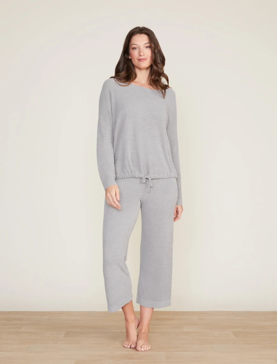 Barefoot Dreams CozyChic Ultra Lite Slouchy Pullover in Dove Gray