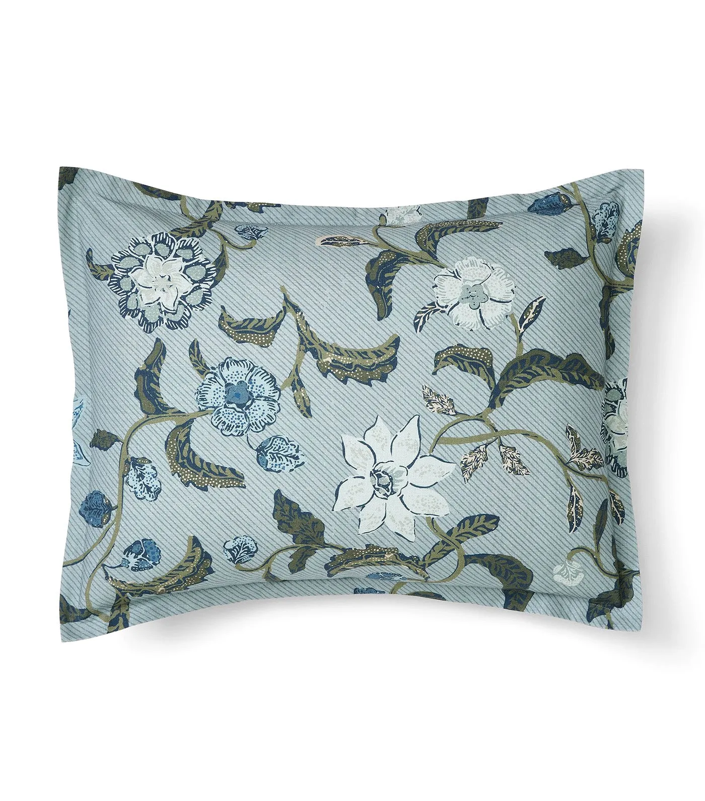 Batik Floral Duvet Cover & Shams Arctic Blue