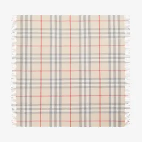 Beige Check Wool Baby Blanket (90cm)