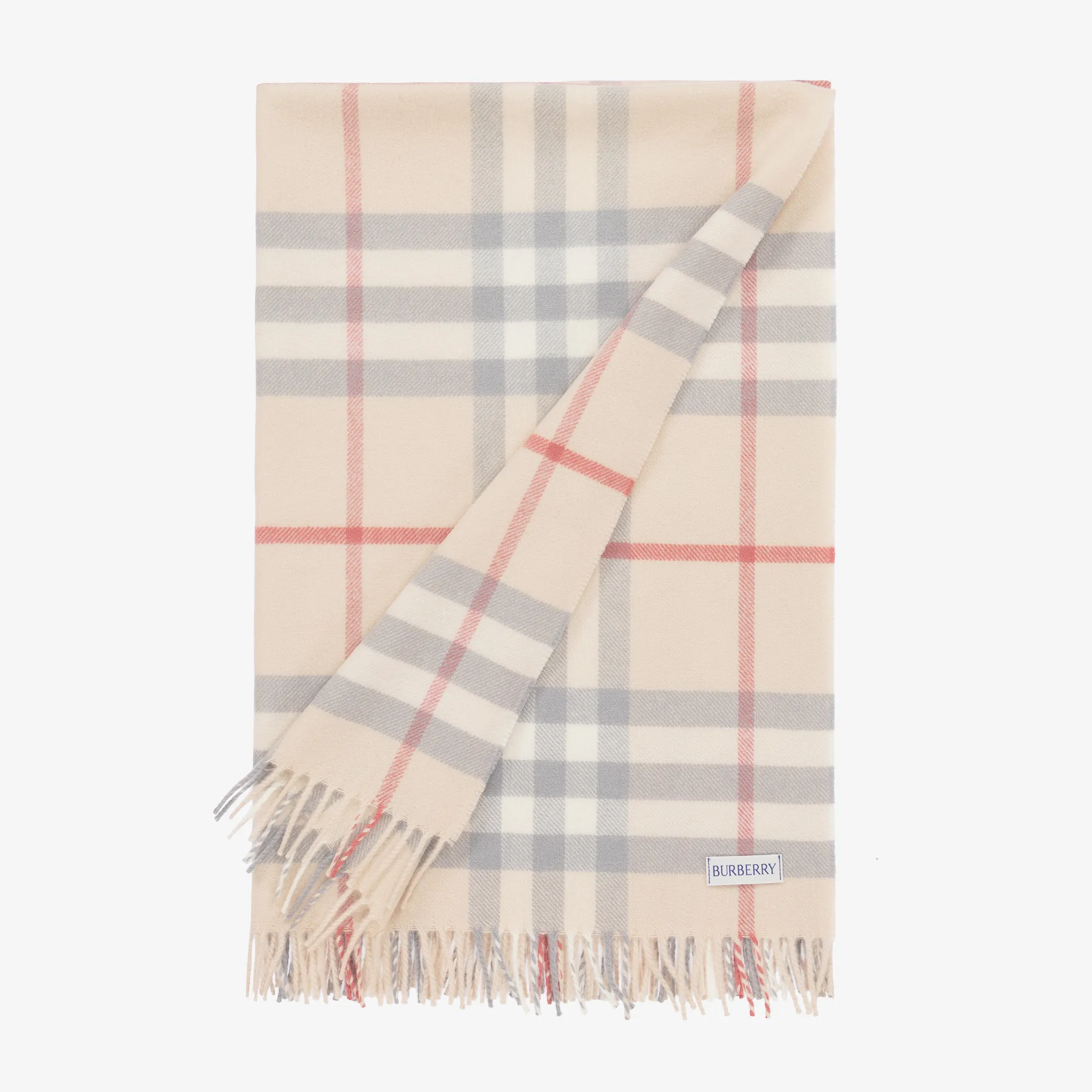 Beige Check Wool Baby Blanket (90cm)