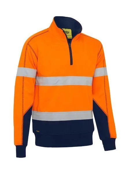 Bisley Hi Vis Pullover Taped Fleece with Sherpa Lining