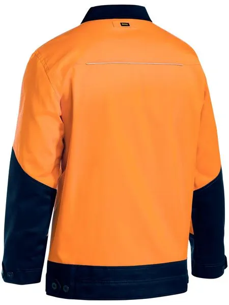 Bisley Two Tone Hi Vis Liquid Repellent Cotton Drill Jacket (BJ6917)-