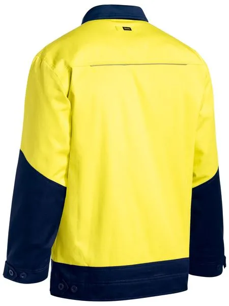 Bisley Two Tone Hi Vis Liquid Repellent Cotton Drill Jacket (BJ6917)-