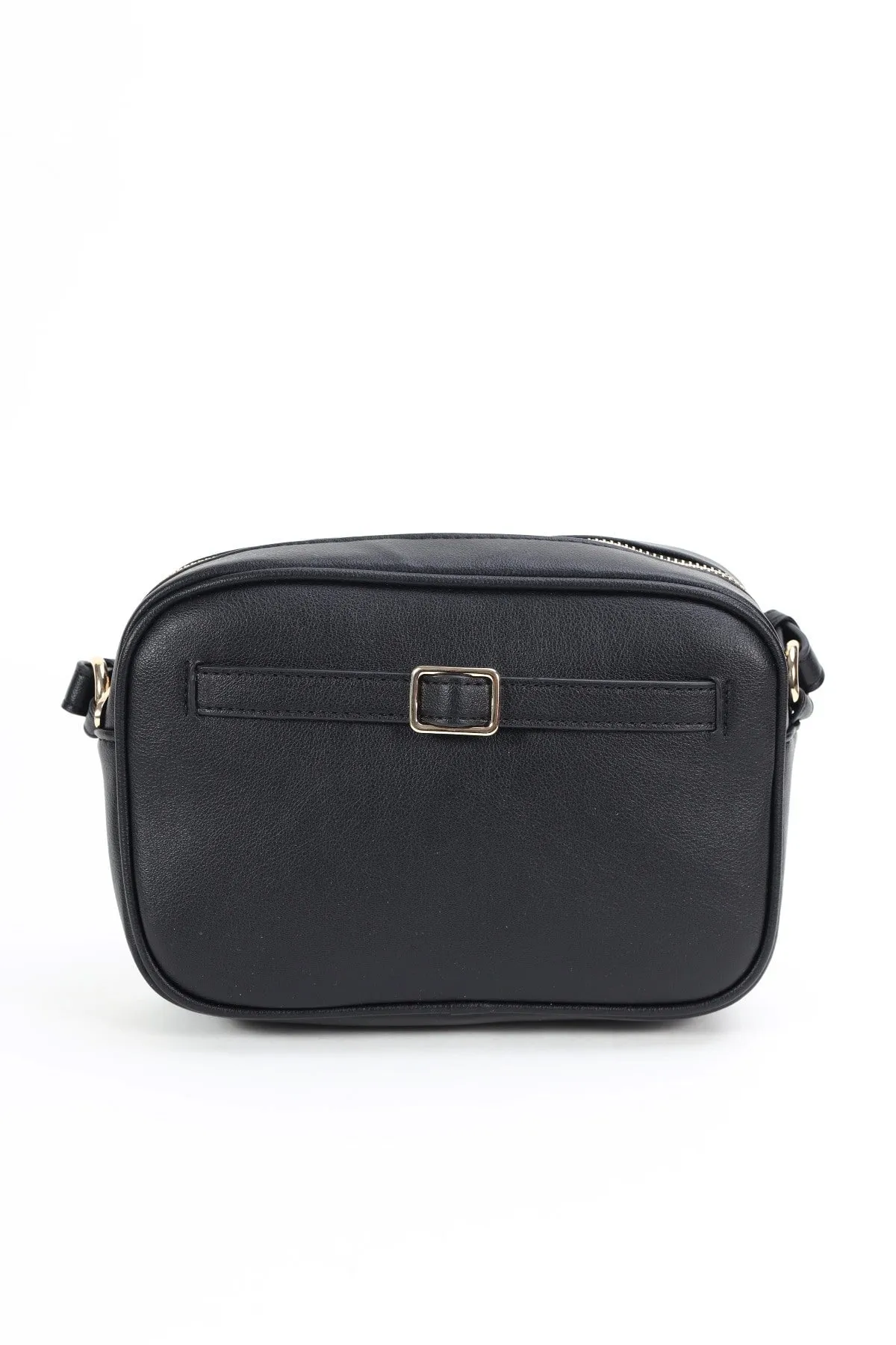 Black Crossbody With Buckle Detail