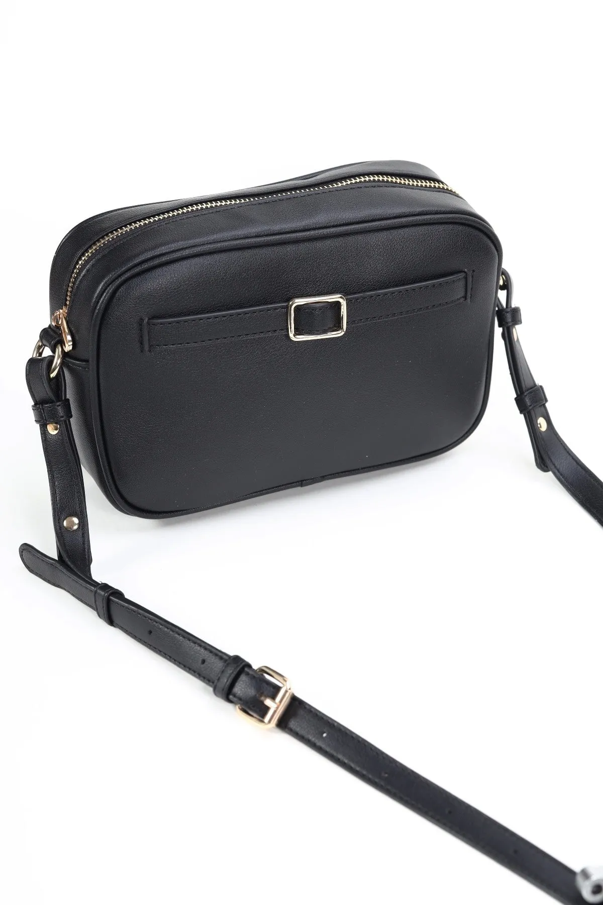 Black Crossbody With Buckle Detail