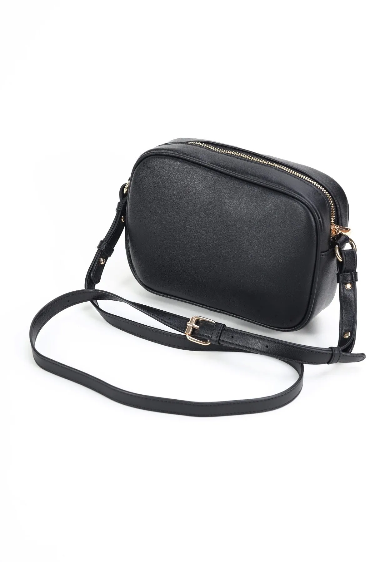 Black Crossbody With Buckle Detail