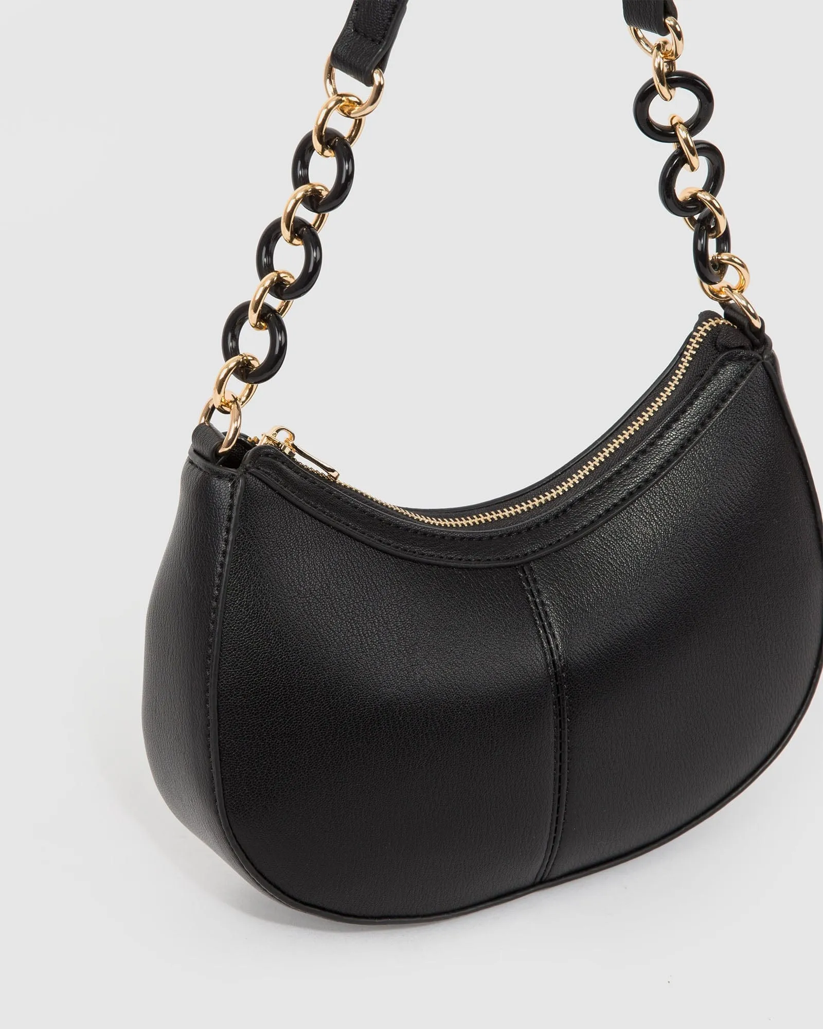 Black Posie Chain Shoulder Bag