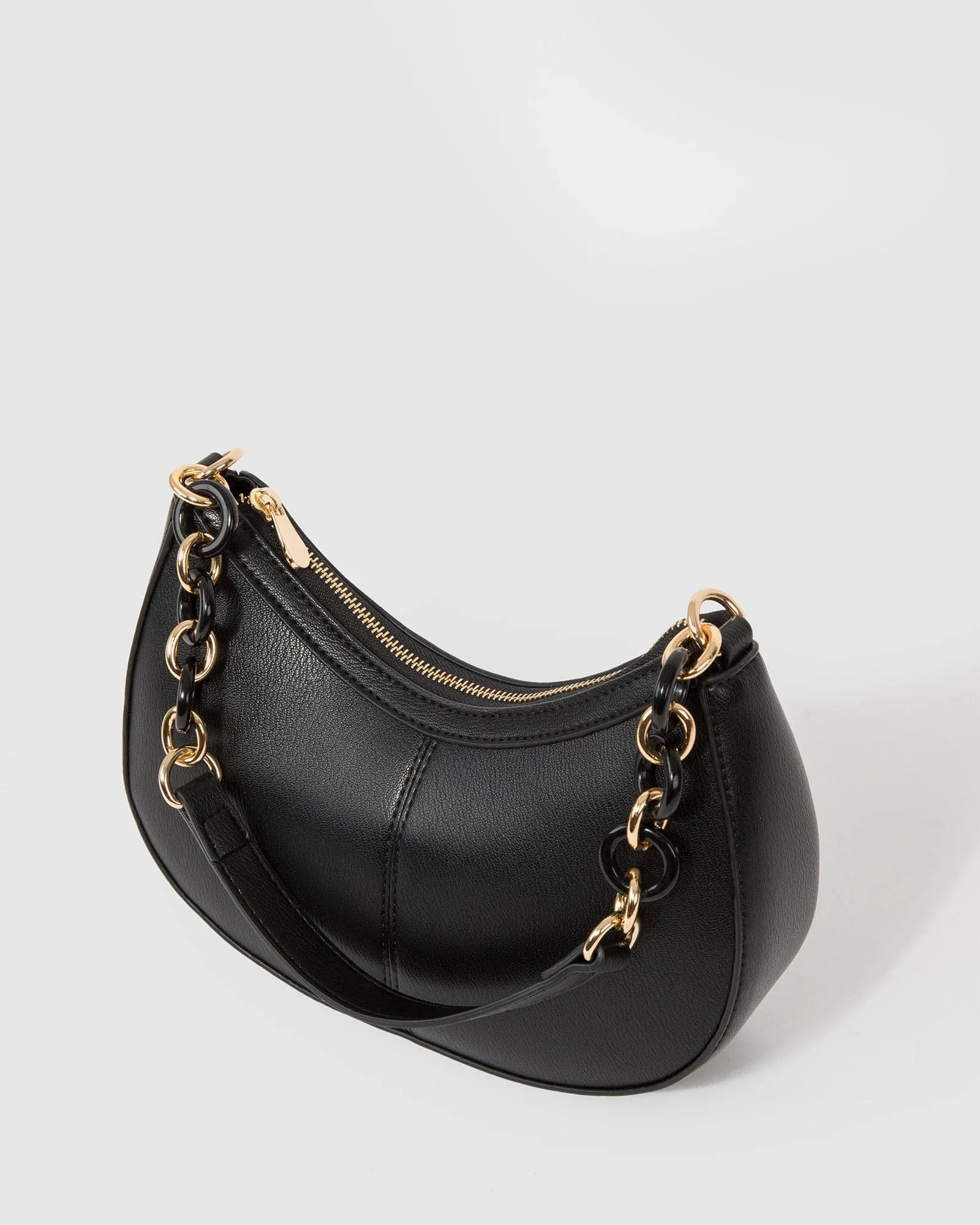 Black Posie Chain Shoulder Bag