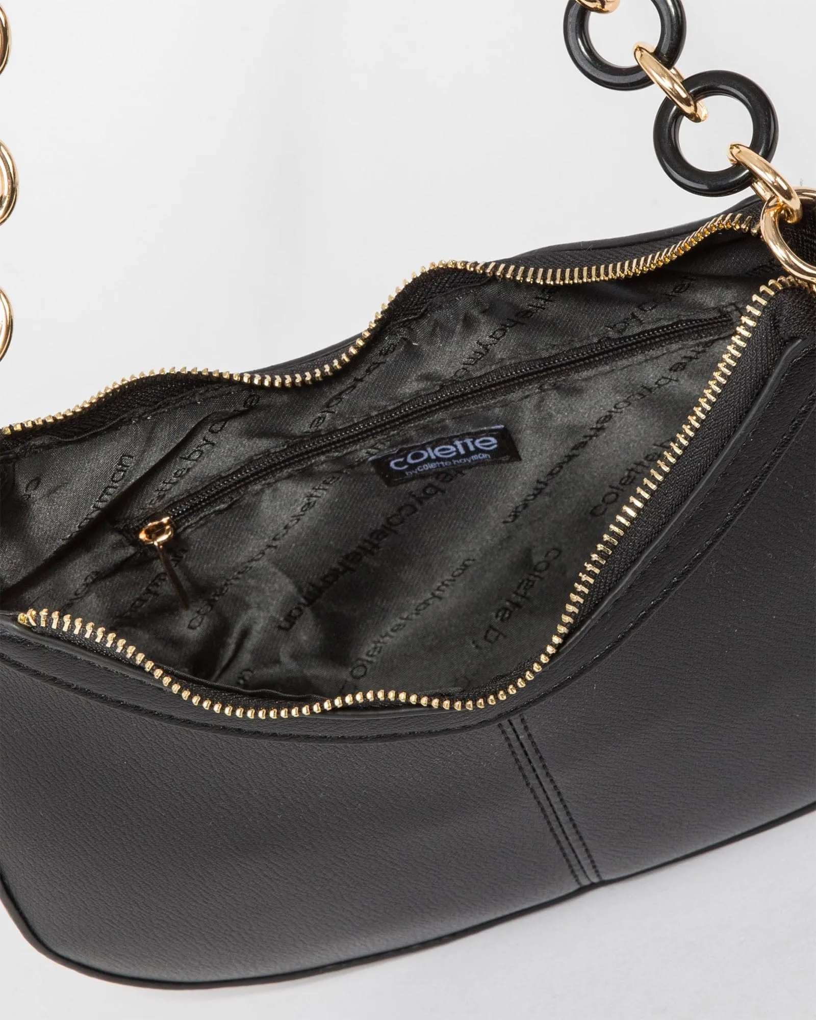 Black Posie Chain Shoulder Bag