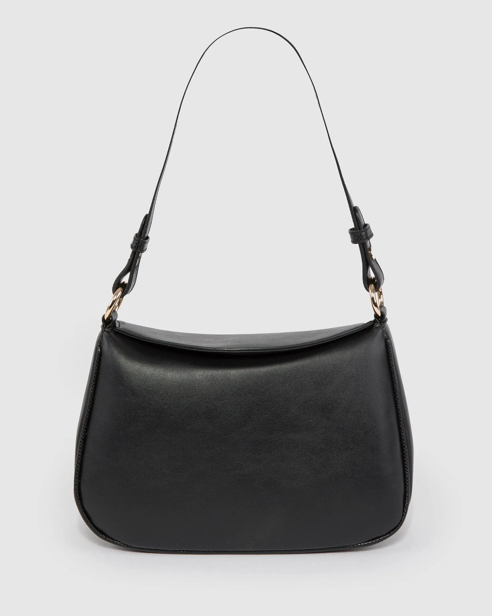 Black Stella Curved Shoulder Bag