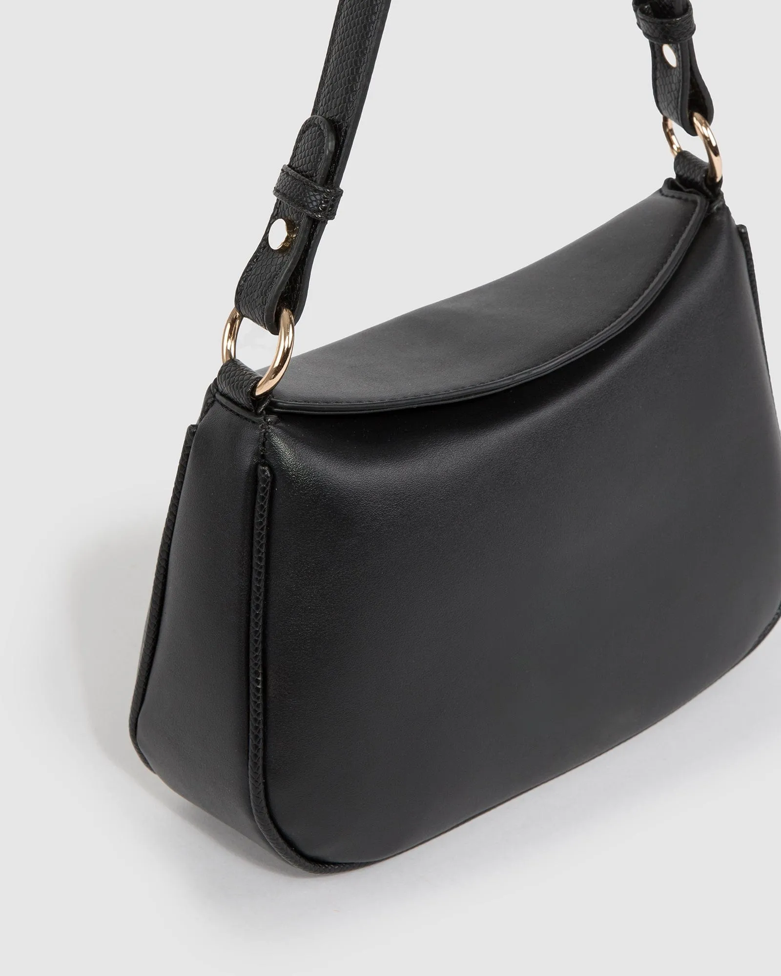 Black Stella Curved Shoulder Bag