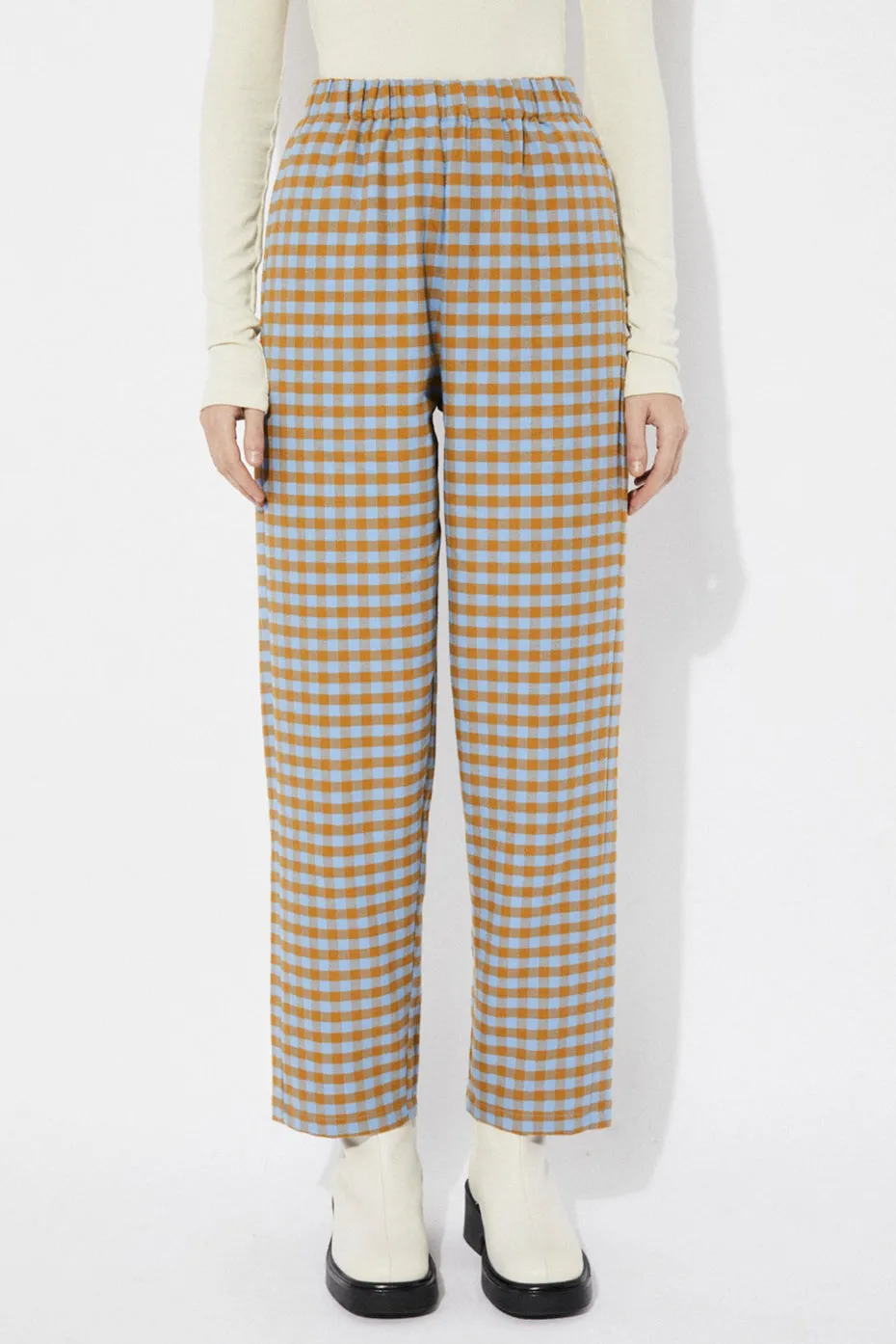 Blue Check Pomero Trousers