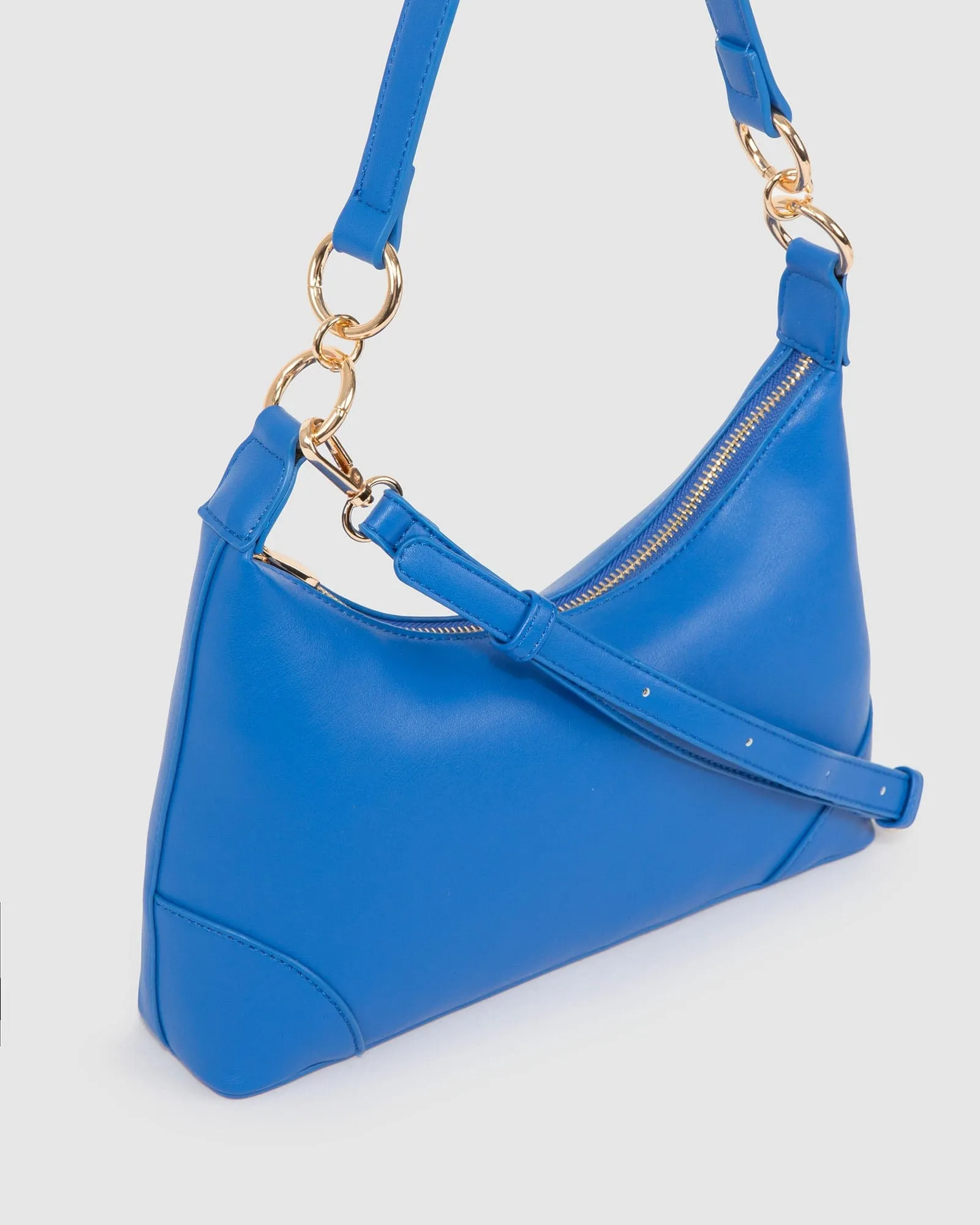 Blue Michayla Baguette Shoulder Bag