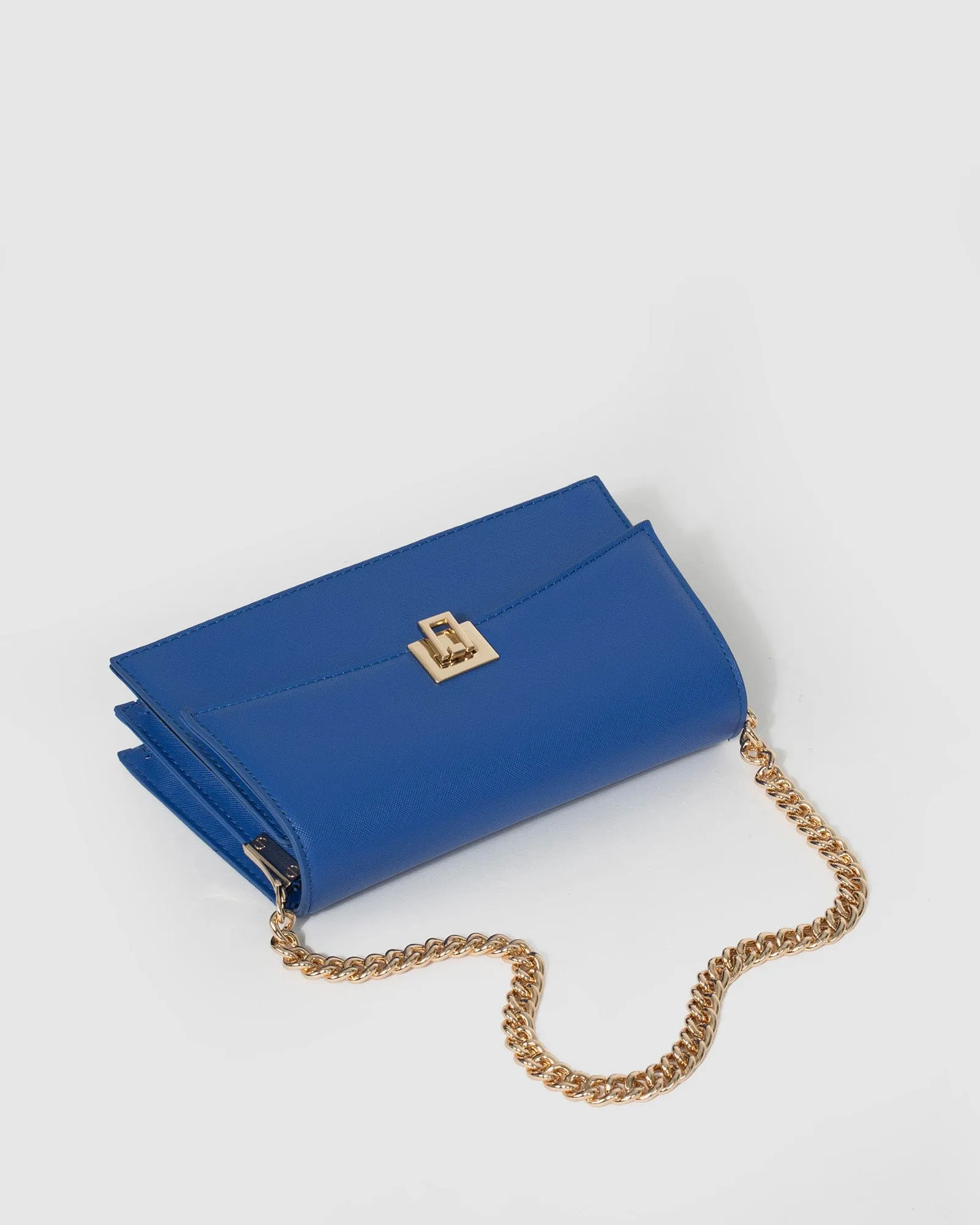 Blue Yamini Lock Shoulder Bag