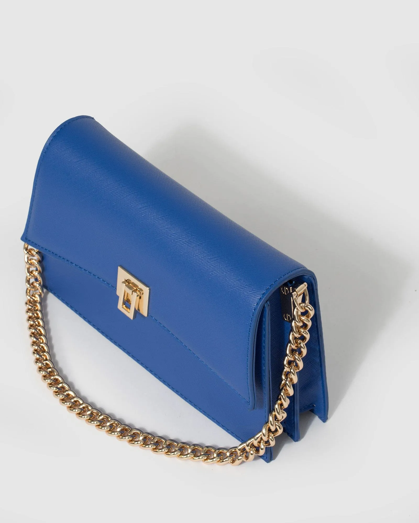 Blue Yamini Lock Shoulder Bag