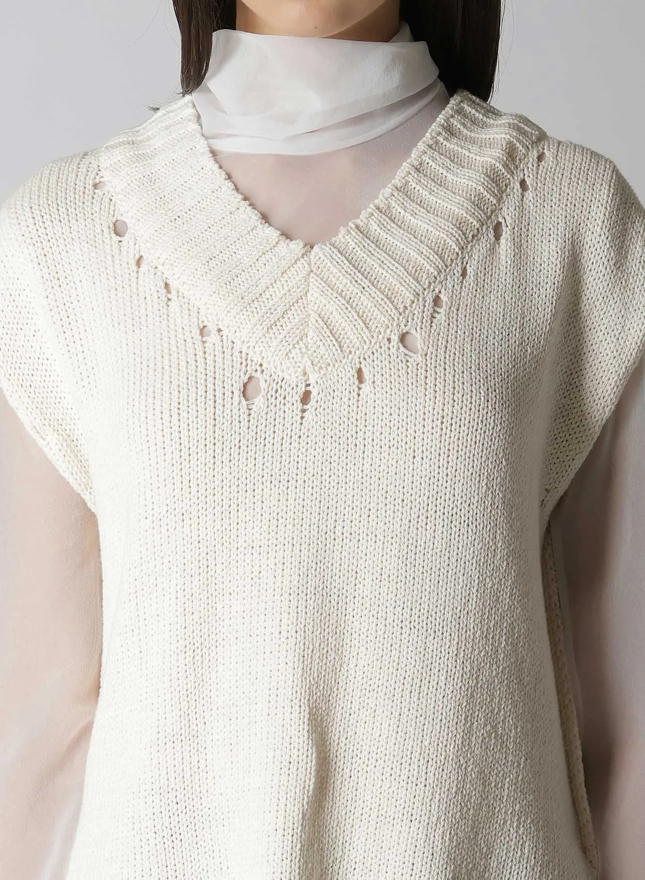 BROAD STITCH JERSEY LINKING VEST