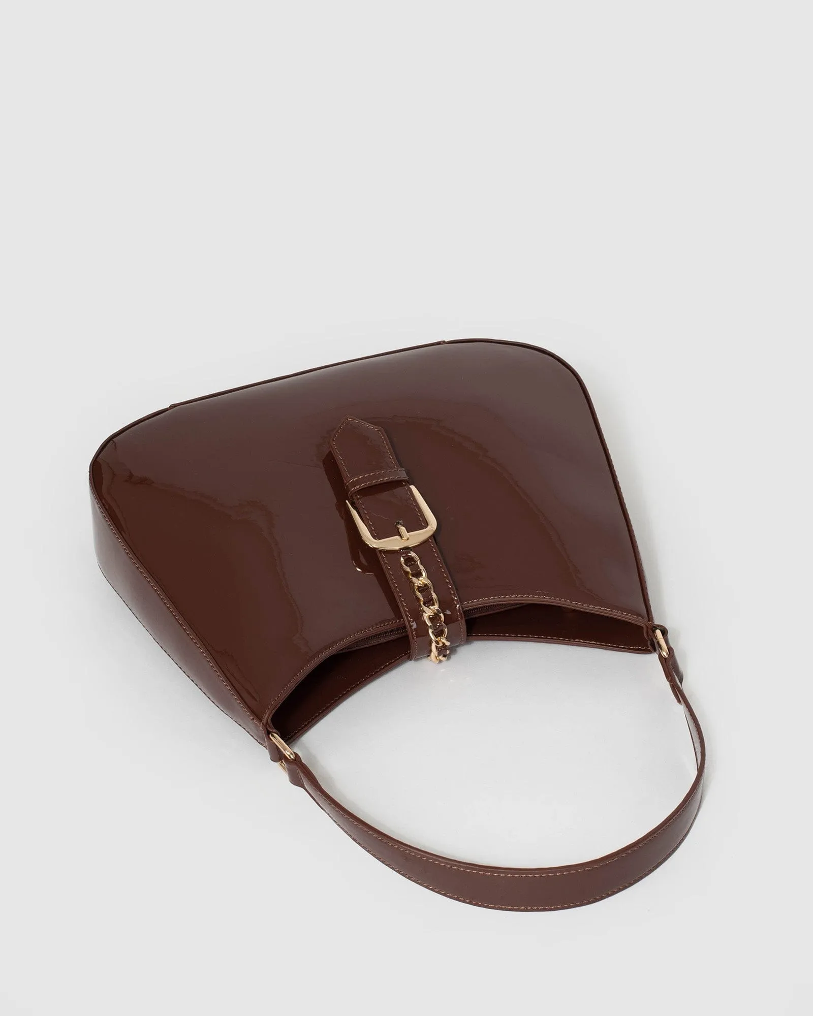 Brown Ulima Buckle Shoulder Bag