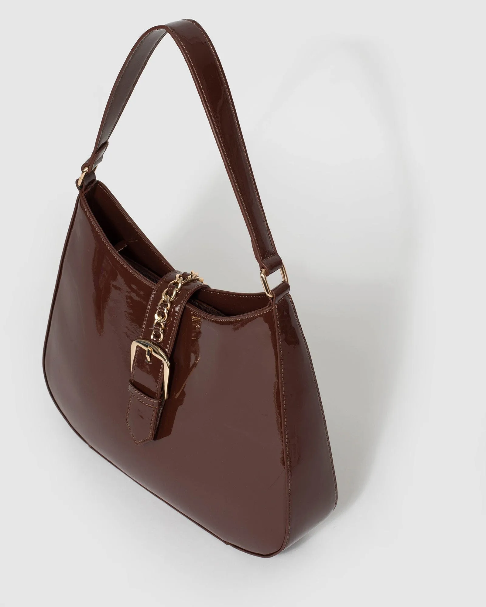 Brown Ulima Buckle Shoulder Bag