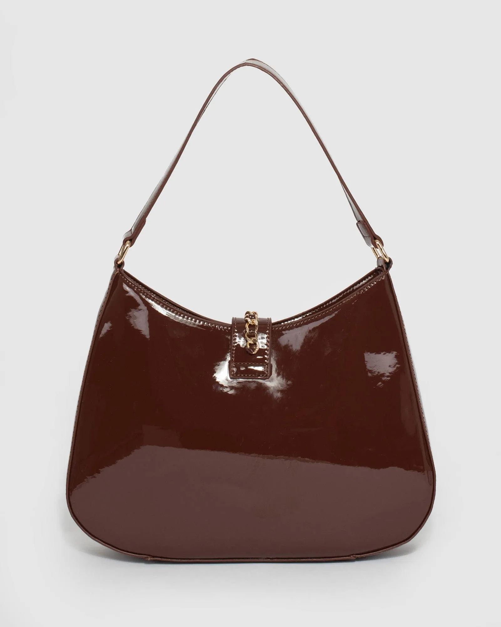 Brown Ulima Buckle Shoulder Bag