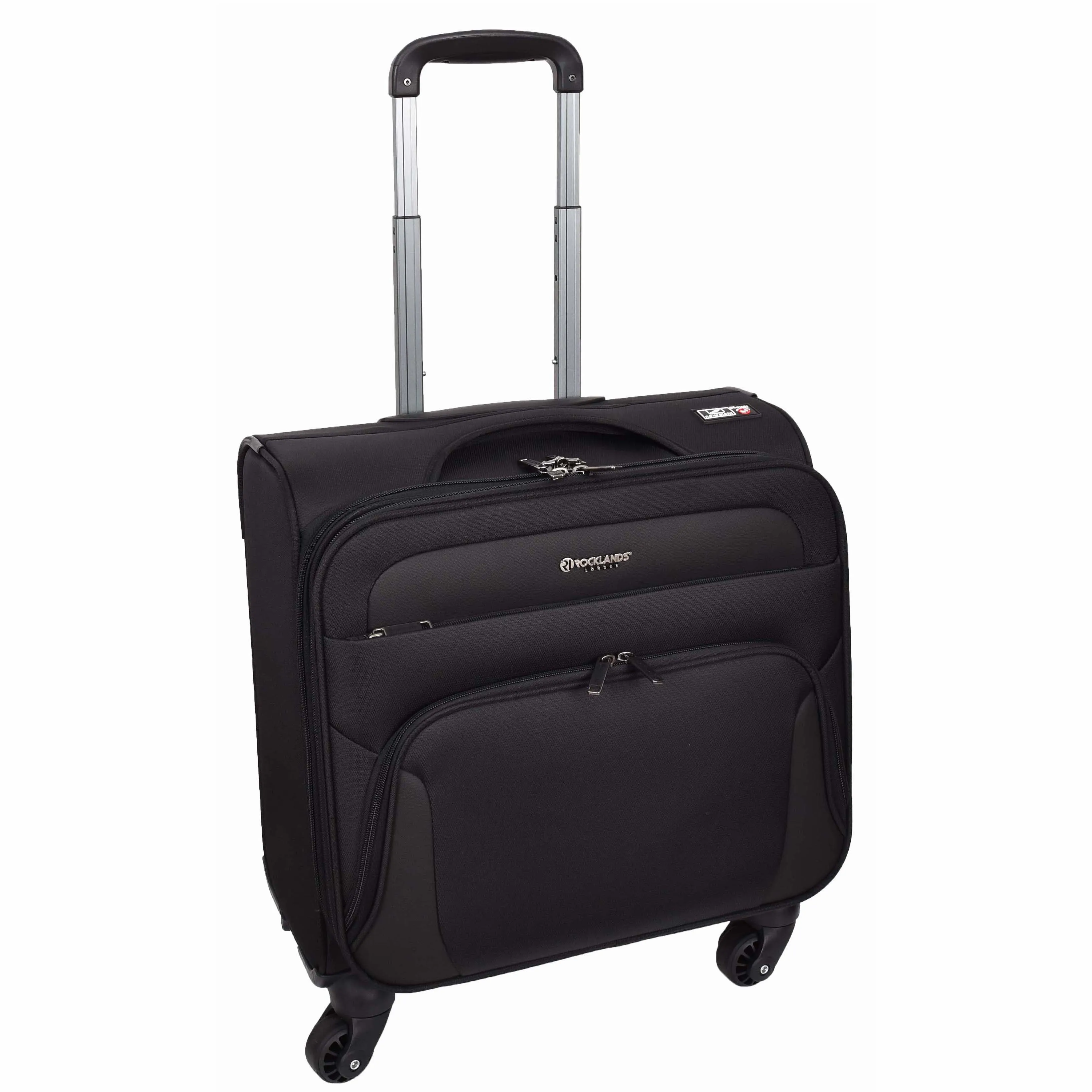 Business Organiser Travel Pilot Case Wheeled Trolley Cabin Bag Chester Black