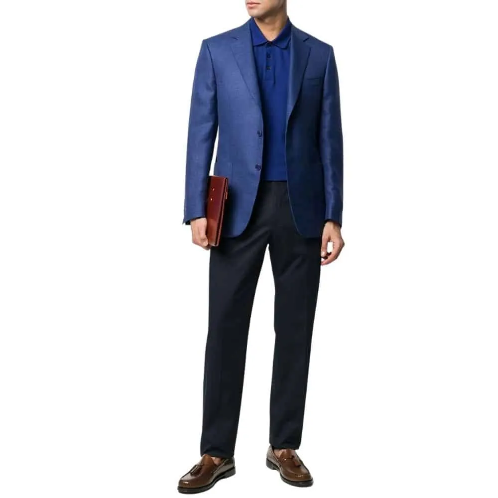 CANALI COBALT BLUE LIGHT WEIGHT BLEND SMART JACKET | Menswear Online