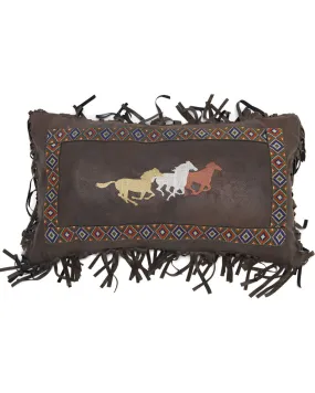 Carstens Three Horses Fringe Pillow