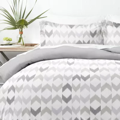 Casual Comfort Chevron Sleep Pattern Oversized Reversible Duvet Cover Set