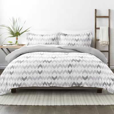 Casual Comfort Chevron Sleep Pattern Oversized Reversible Duvet Cover Set