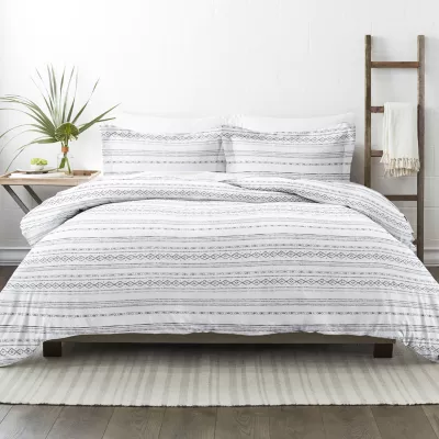 Casual Comfort Geo Threads Pattern Oversized Duvet Cover Set