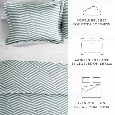 Casual Comfort Modern Diagonal Patterned Duvet Cover Set