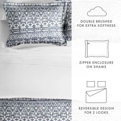 Casual Comfort Modern Rustic Pattern Oversized Reversible Duvet Cover Set