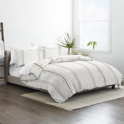 Casual Comfort Natural Geo Lines Patterned Duvet Cover Set