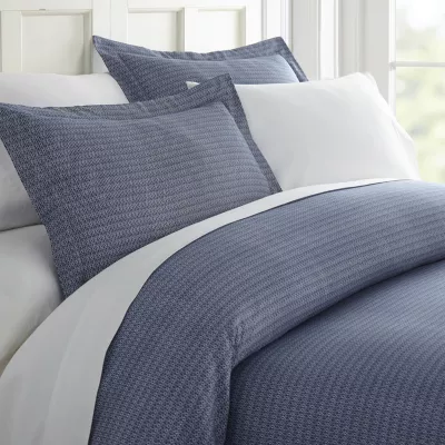 Casual Comfort Premium Ultra Soft Blue Diamond Pattern Duvet Cover Set