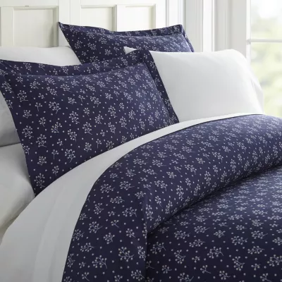 Casual Comfort Premium Ultra Soft Midnight Blossoms  Duvet Cover Set