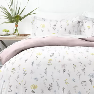 Casual Comfort Wild Flower Pattern Oversized Reversible Duvet Cover Set