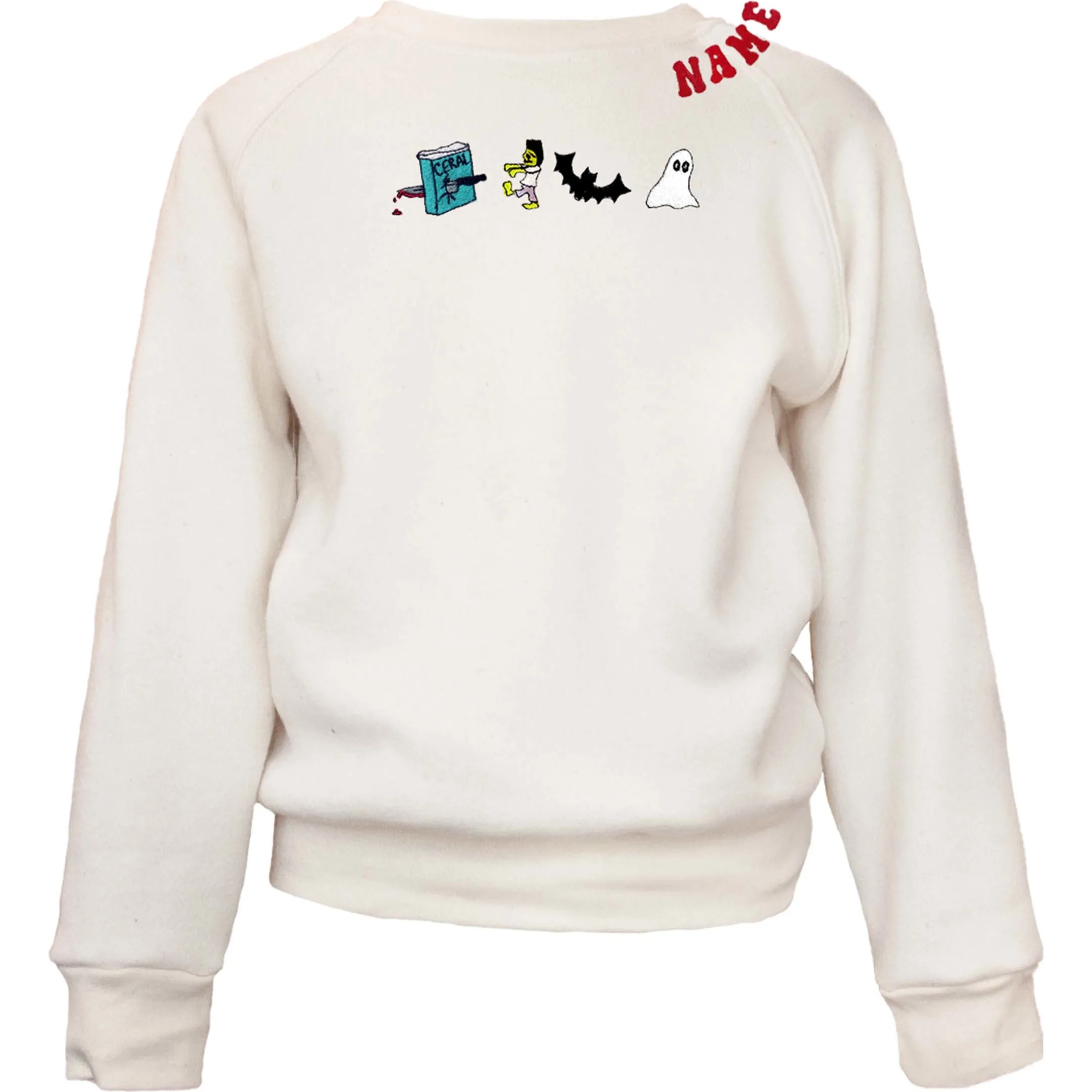 C.Bonz Monogrammable Halloween Crew Pullover Sweatshirt, Cream